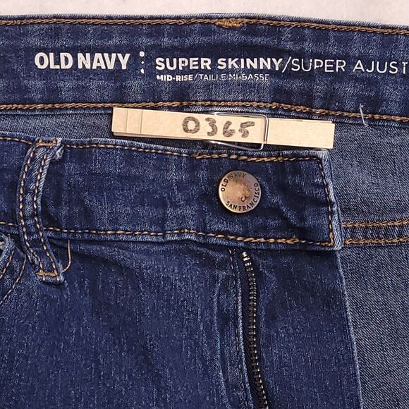Old Navy Super Skinny Casual Button Medium Wash Denim Jeans Womens Size 12 Blue - Picture 5 of 8